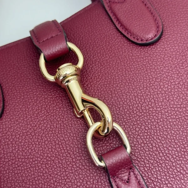 GUCCI Elegance米白粒面皮手提包-795349：圖片 7