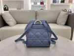 Dior Caro 藍色羊皮背包中號MM：圖片 3