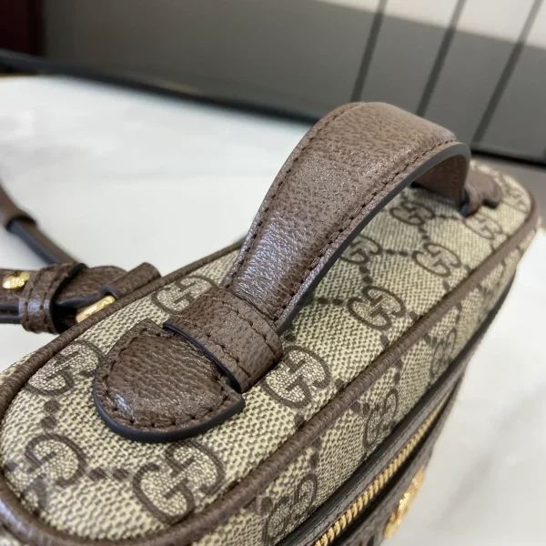 GUCCI Ophidia超迷你米白帆布斜揹包-816357：圖片 7