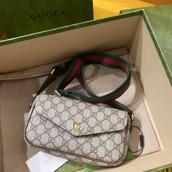 GUCCI Ophidia米燕帆布斜挎包-764961：圖片 3
