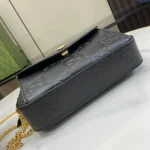 GUCCI GG Signature迷你黑色皮革肩揹包-781554：圖片 5
