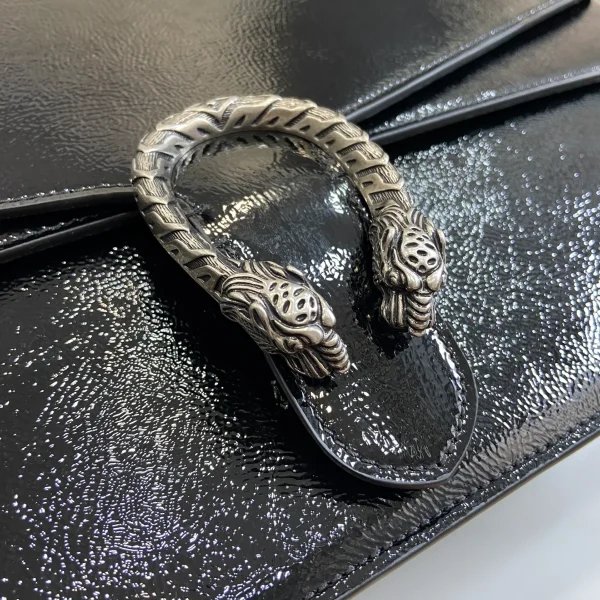 GUCCI Dionysus大號黑色漆皮肩揹包-795003：圖片 6