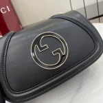 GUCCI Blondie黑色皮革肩揹包-815711：圖片 6