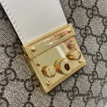 GUCCI GG Supreme中號米棕皮革斜揹包-795113：圖片 6