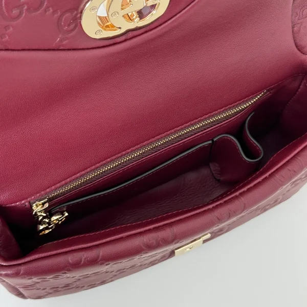 GUCCI GG Milano迷你深綠皮革斜揹包-806017：圖片 10