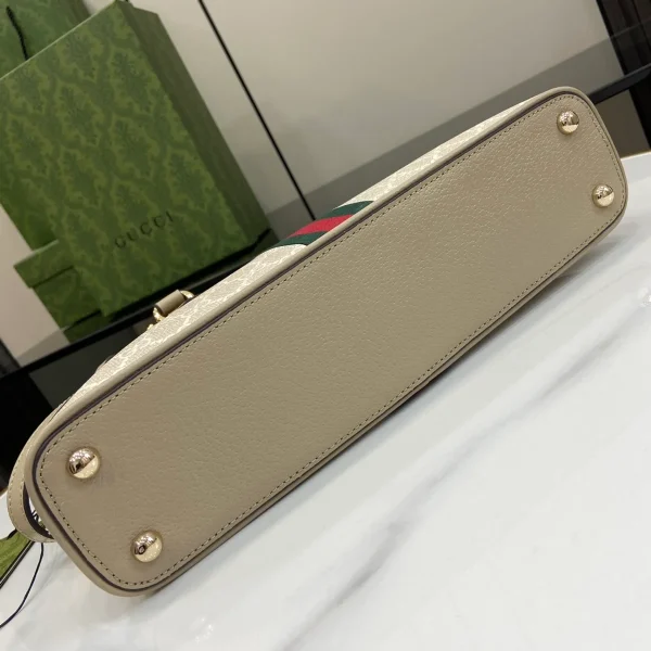 GUCCI Ophidia小號米白帆布手挽包-795249：圖片 5
