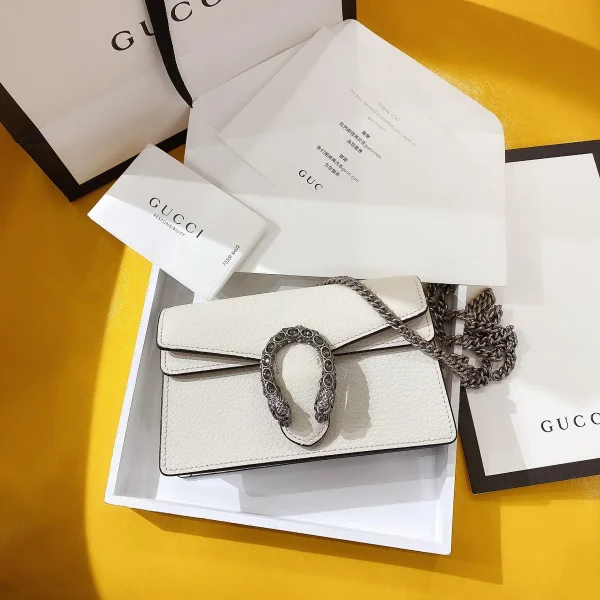 GUCCI Dionysus迷你米白帆布斜揹包-476432：圖片 3
