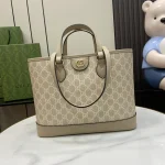 GUCCI Ophidia米棕帆布托特包-765043：圖片 2