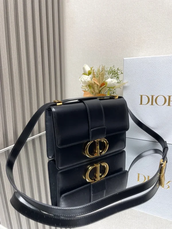 Dior 30 Montaigne 黑色小牛皮斜挎包中號MM-M9203：圖片 3