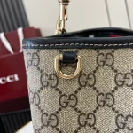 GUCCI GG Emblem小號米棕皮革斜揹包-815103：圖片 8