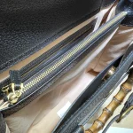 GUCCI Diana中號黑色皮革托特包-678842：圖片 9