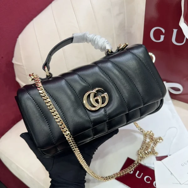 GUCCI GG Milano迷你紅色皮革手挽包-806017：圖片 3