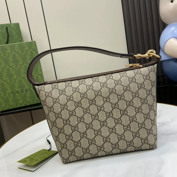 GUCCI Ophidia迷你米棕帆布肩揹包-795170：圖片 4