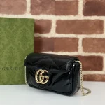 GUCCI Marmont灰色皮革超迷你包-476433：圖片 3
