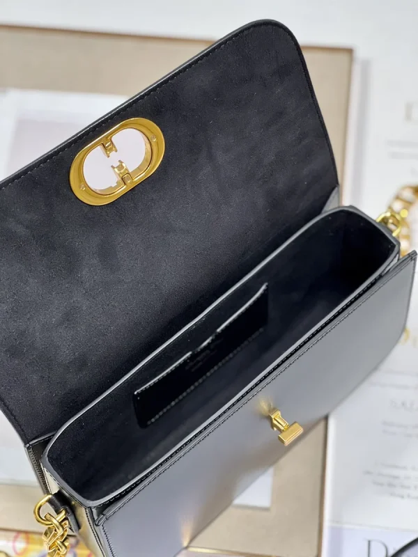 Dior 30 Montaigne 黑色小牛皮斜挎包小號PM-M9260：圖片 6