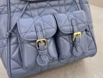 Dior Caro 藍色羊皮背包中號MM：圖片 4