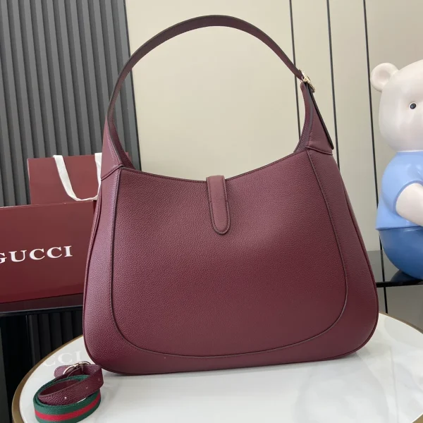 GUCCI Jackie大紅色皮革肩揹包-813650：圖片 4