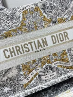 Dior Book 奶白棉托特包中號MM-M1296：圖片 3