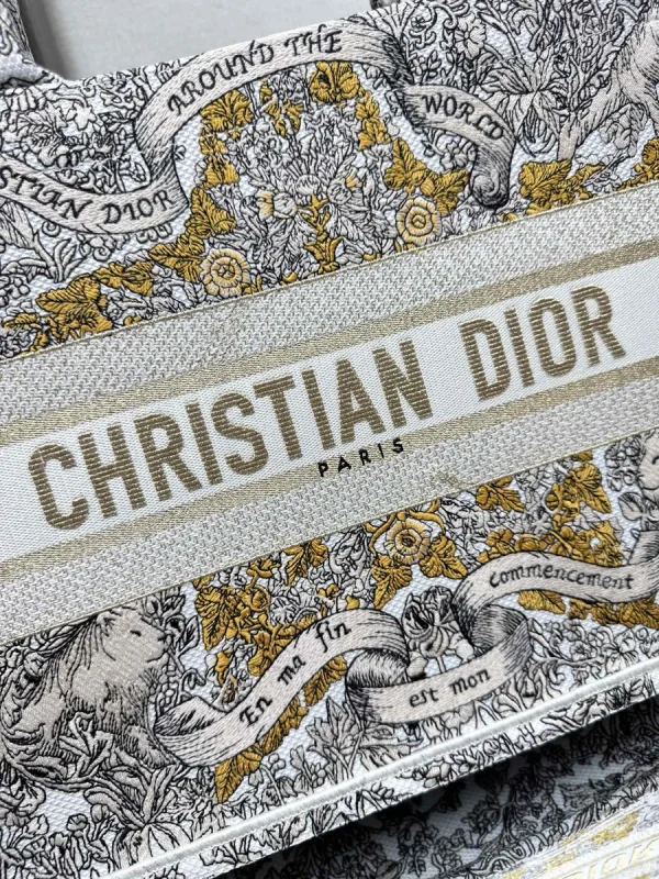 Dior Book 奶白棉托特包中號MM-M1296：圖片 3