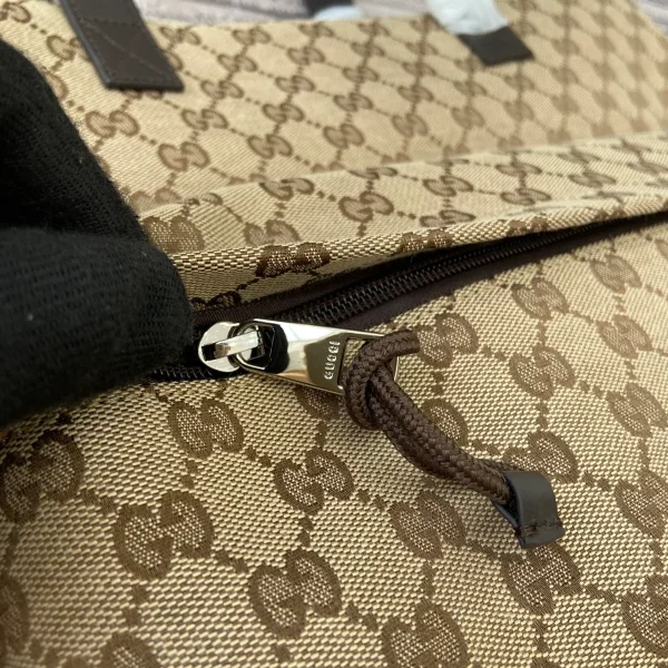 GUCCI Original GG大號米棕帆布托特包-802166：圖片 7
