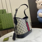 GUCCI Ophidia小號藍米帆布水桶包-781402：圖片 3