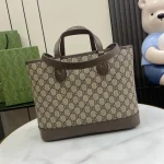 GUCCI Ophidia中號米白帆布手提包-765043：圖片 4