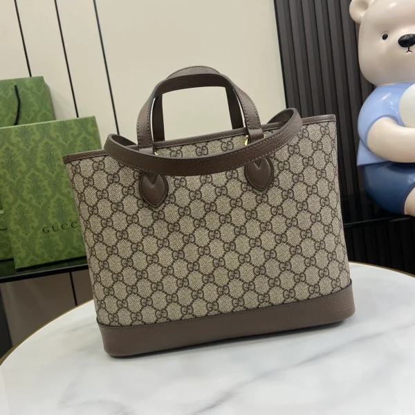 GUCCI Ophidia中號米白帆布手提包-765043：圖片 4