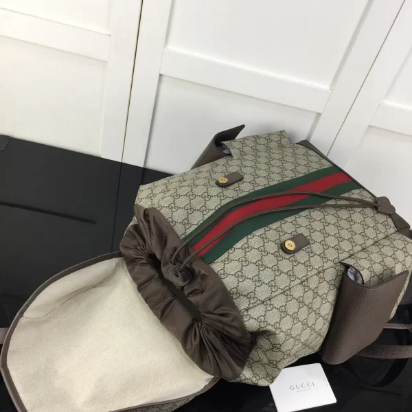 GUCCI Ophidia中號米棕皮革背包-598140：圖片 7