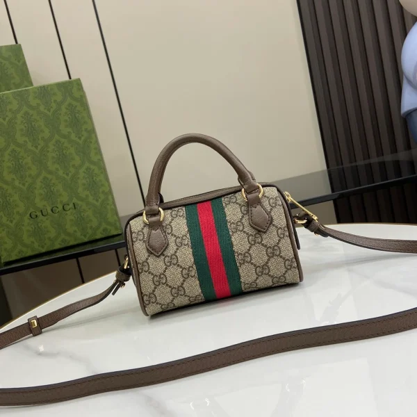GUCCI Ophidia米綠帆布手提包-781490：圖片 4