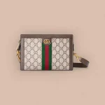 GUCCI Ophidia迷你米棕帆布斜揹包-795467