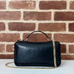 GUCCI GG Milano迷你黑色蓬鬆皮革斜揹包-806017：圖片 4