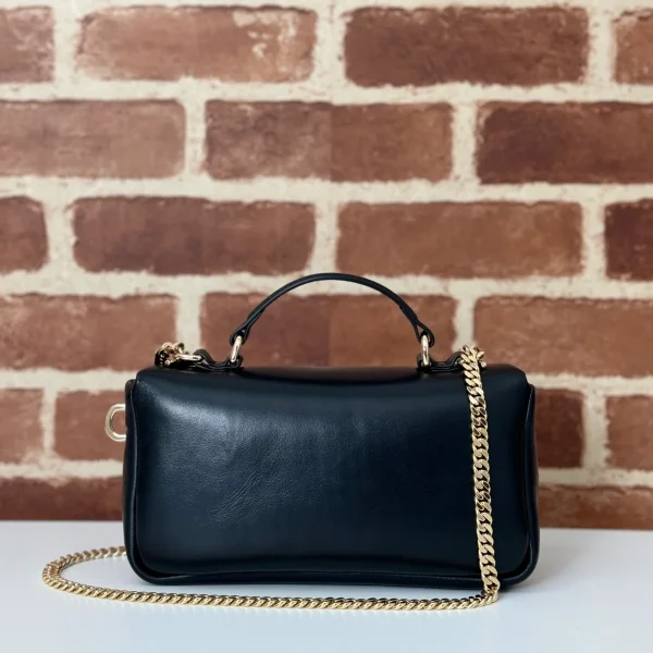 GUCCI GG Milano迷你黑色蓬鬆皮革斜揹包-806017：圖片 4