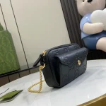 GUCCI GG Signature迷你黑色皮革肩揹包-781554：圖片 3