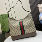 GUCCI Ophidia中號米棕帆布肩揹包-781392：圖片 2