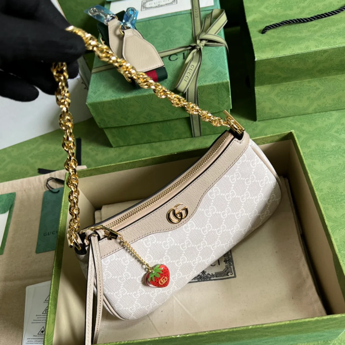GUCCI Ophidia米棕帆布斜背包-735132 7 GUCCI Ophidia米棕帆布斜背包-735132