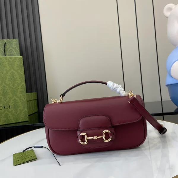 GUCCI Horsebit 1955小號紅米手提包-815206：圖片 2