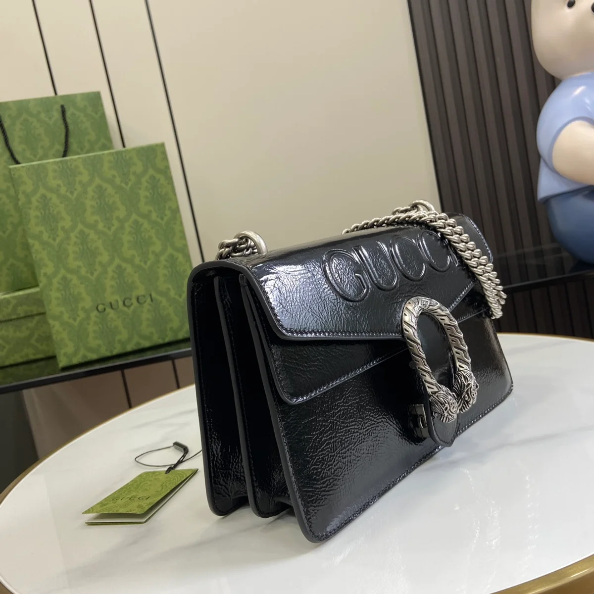 GUCCI Dionysus小號紅漆皮肩揹包-795005 3 GUCCI Dionysus小號紅漆皮肩揹包-795005