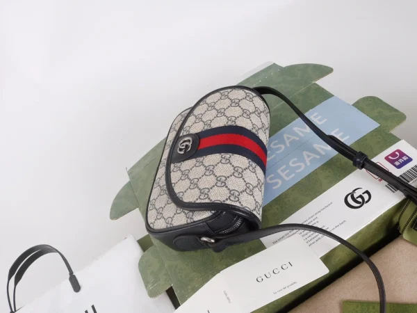 GUCCI Ophidia迷你米棕帆布斜揹包-772239：圖片 4