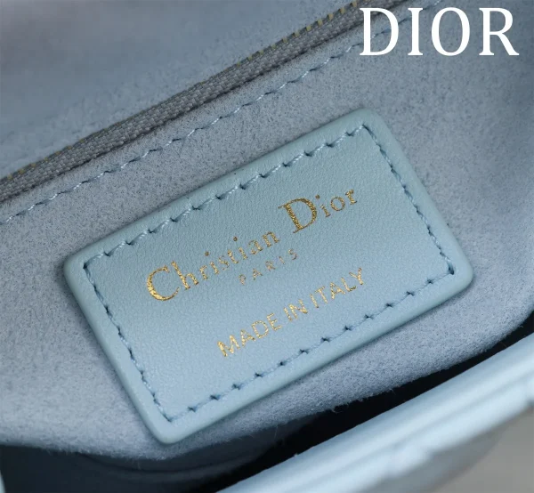Dior Lady mini 淺藍羊皮斜挎包mini-M0505：圖片 9