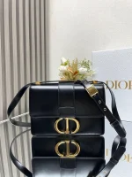 Dior 30 Montaigne 黑色小牛皮斜挎包中號MM-M9203：圖片 2