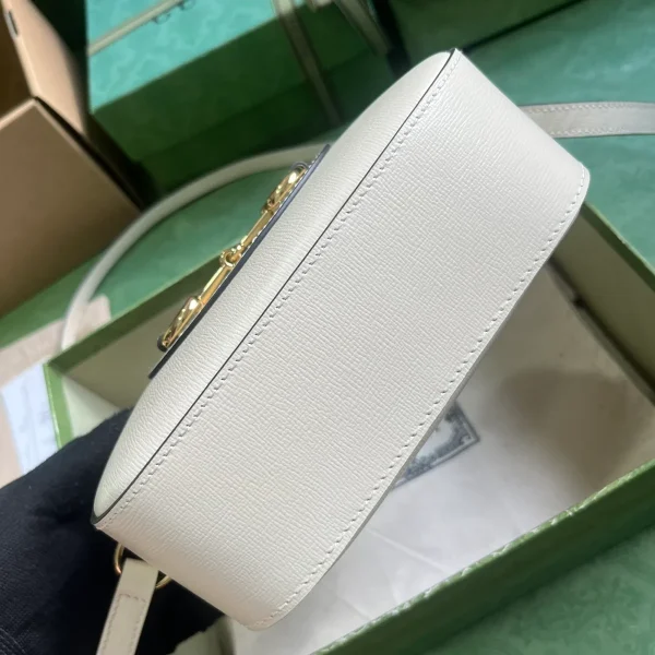 GUCCI Horsebit 1955小號黑色皮革肩揹包-760196：圖片 4