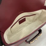 GUCCI Horsebit 1955米紅帆布肩揹包-815205：圖片 9