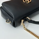 GUCCI GG Milano迷你黑色蓬鬆皮革斜揹包-806017：圖片 8