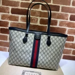 GUCCI Ophidia中號米棕帆布托特包-631685：圖片 2
