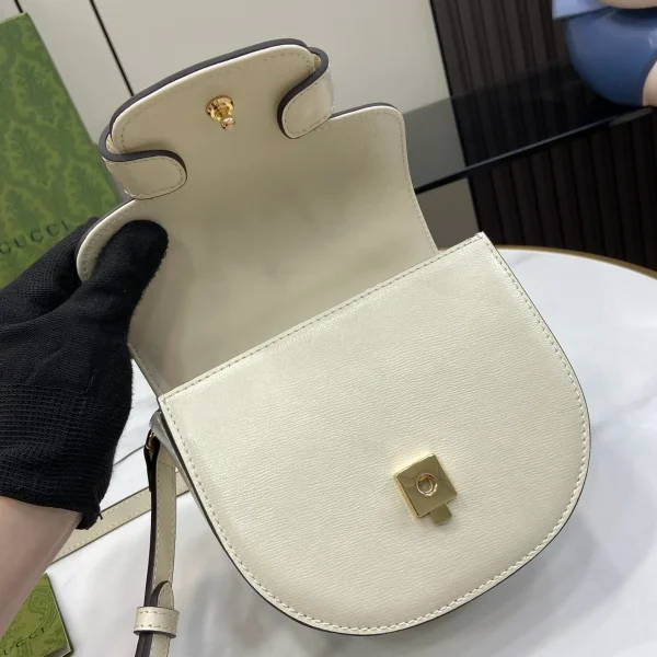 GUCCI Horsebit 1955黑皮革肩揹包-781387：圖片 9