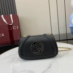 GUCCI Blondie黑色皮革肩揹包-815711：圖片 2