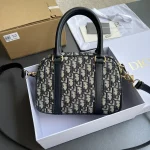 Dior D-Vibe 藍色皮革斜挎包中號MM-M1340：圖片 12