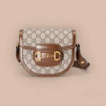 GUCCI Horsebit 1955迷你白色皮革肩揹包-760191