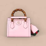 GUCCI Diana黑色皮革手提包-702732