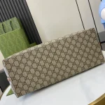 GUCCI GG Emblem中號米棕皮革手提包-815213：圖片 5